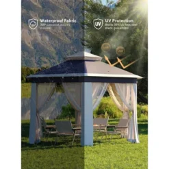13x13 FT Hexagon Pop Up Gazebo W/ Mesh Windows, Instant Setup Canopy Tent For Outdoor Patio, Backyard, Garden & Events,w/Carry Bag, Adjustable Height -The Range Shop GUEST c36ec9a9 132d 49b6 b53a a390633e0f9a