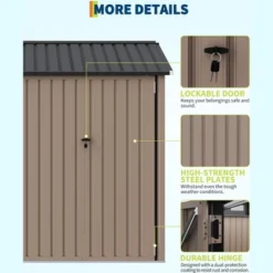 6x8 Ft Metal Outdoor Storage Shed With Window, Lockable Tool Storage Sheds, Oversized Steel Garden Sheds With Sloped Roof For Backyard, Patio, Garage 13 6x8 Ft Metal Outdoor Storage Shed With Window, Lockable Tool Storage Sheds, Oversized Steel Garden Sheds With Sloped Roof For Backyard, Patio, Garage -The Range Shop GUEST c379fc89 7fed 434b b971 02c676940600