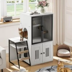 Cat Litter Box Enclosure, Double Cat House With Storage, Enclosed Litter Box Furniture With Ladder -The Range Shop GUEST c3a0d07c a7d1 460b 9cc4 e88bb7b2406b