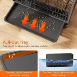 27.2" Modern Double Door Wooden Dog Kennel For Indoor Use With Removable Tray And Mobility Wheels 13 27.2" Modern Double Door Wooden Dog Kennel For Indoor Use With Removable Tray And Mobility Wheels -The Range Shop GUEST c443bee2 d10d 41dd b091 8cdb33b21b78