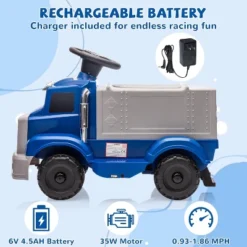 6V Ride On Truck For Toddlers - Electric Car W/Spacious Storage, Music, LED Lights, Rechargeable Battery & Easy Start Button -The Range Shop GUEST c4ecabeb 46c1 454b 8565 7a2795185820