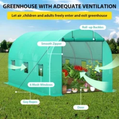 Walk-in Greenhouse For Outdoor Plants With 8 Mesh Vents, Weatherproof PE Cover & Roll-Up Zipper Door - Ideal For Vegetables, Flowers And Gardening -The Range Shop GUEST c50b0b42 6e1b 4378 aab7 672f513ff001