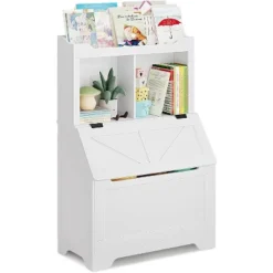 47.8''H Wooden Kids Bookcase & Toy Organizer With Flip-Top Lid, Boys/Girls Toy Storage Organizer For Playroom/Bedroom 17 47.8''H Wooden Kids Bookcase & Toy Organizer With Flip-Top Lid, Boys/Girls Toy Storage Organizer For Playroom/Bedroom -The Range Shop GUEST c52b82a5 5dab 4b25 9afe 00593491280d