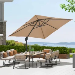 10ftx10ft Cantilever Patio Umbrella With Base,umbrella Outdoor Patio, 360 Rotation -The Range Shop GUEST c5a0895b 0319 414a b95e 987ade052b54