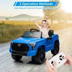 12V Ride On Car For Kids, Licensed Toyota Ride On Truck, Battery Powered Electric Car With Remote Control, LED Lights, Ride On Toys For Boys Girls