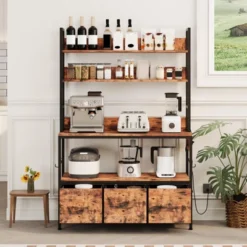 5-Tier Kitchen Bakers Rack With Charging Station & Drawers, Utility Shelves With Hooks For Kitchen, Independent Baker's Rack For Dining Room, Office 11 5-Tier Kitchen Bakers Rack With Charging Station & Drawers, Utility Shelves With Hooks For Kitchen, Independent Baker's Rack For Dining Room, Office -The Range Shop GUEST c7275782 8f8c 4e07 95e9 7b86e05361e9