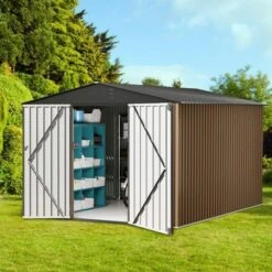 Large Metal Storage Sheds,8X 8 FT Outdoor Storage Shed, With Reinforced Sloping And Lock,Waterproof，for Backyard, Garden Patio Lawn -The Range Shop GUEST c74d6925 55d2 470a b7c1 10775e2363e3