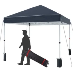 10 X 10 Pop Up Canopy, Beach Tent 3 Adjustable Heights, Easy Up Sun Shade W/ Wheeled Carry Bag, Outdoor Portable Shelter For Events, Parties, Camping -The Range Shop GUEST c75efc4d dd75 483c bb7c 959b5e128359