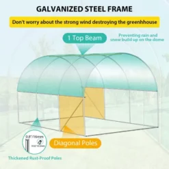 Walk-in Greenhouse For Outdoor Plants With 8 Mesh Vents, Weatherproof PE Cover & Roll-Up Zipper Door - Ideal For Vegetables, Flowers And Gardening -The Range Shop GUEST c97a793a 104b 4964 885c 8ca23d00bf88