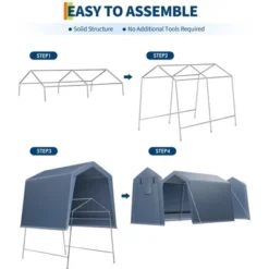 Outdoor Storage Shed 7x12 FT Carport With Roll-Up Zipper Door & Window, Waterproof & UV Resistant Portable Garage For Motorcycle, Bike, And Tools -The Range Shop GUEST ca906cfb 35ca 47e4 9a5d a6676af2ecc8