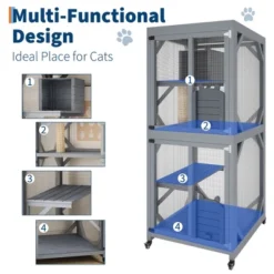 Large Wooden Cat Cage With Window And Roof,Outdoor Cat Enclosure,Multi-Level Cat House With 4 Platforms ,Cattery With Bridge And Scratching Post -The Range Shop GUEST cad32699 86eb 4cad 88a9 121f19389441