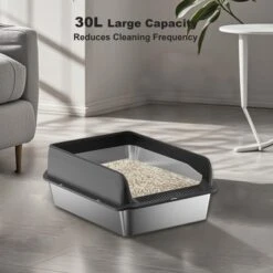 Stainless Steel Cat Litter Box With Lid, Large Litter Box For Big Cats Non-Stick Stainless Steel Cat Boxes With Double Layer Litter Mat And Scoop -The Range Shop GUEST cb13f348 c25f 41c1 920b 8abdd3b7d1f8
