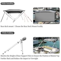 4 Bow Bimini Tops For Boat, Boat Canopy With Zippered Side Curtains, Marine Grade Canvas & PU-Coated Fabric, Include 2 Straps, 2 Rear Support Pole 12 4 Bow Bimini Tops For Boat, Boat Canopy With Zippered Side Curtains, Marine Grade Canvas & PU-Coated Fabric, Include 2 Straps, 2 Rear Support Pole -The Range Shop GUEST cb4f6fa5 d455 4d78 8a04 75df6d8c6fa2