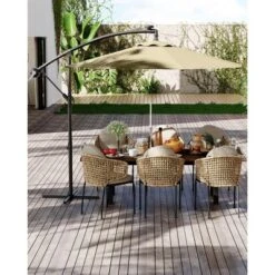 10FT Cantilever Umbrella, Base Included - For 2-6 People, 360-Degree Rotation & Infinite Tilt, Fade-Resistant Canopy For Deck Pool Garden Backyard -The Range Shop GUEST cbf70f65 0253 4c51 900a 243f09876ae8