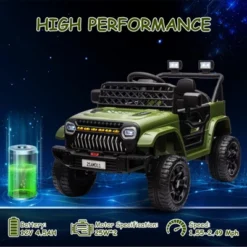 Kids Ride On Truck Car With Remote Control, 12V Battery Powered Electric Car With Spring Suspension, MP3 Player, LED Light, 3 Speed For Boys Girls 3+ -The Range Shop GUEST cc7cd424 5f31 422e 8f46 cdbae8716e88