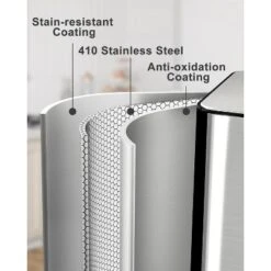 60L/16 Gal Kitchen Trash Can With Separate Lids,2×8 Gal Pedal Trash Bin With Removable Basket,Stainless Steel Garbage Can For Kitchen Office -The Range Shop GUEST cd879fd2 8876 45b1 8bd6 f99bd7698842