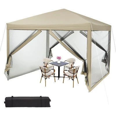 10 X 10 FT Pop Up Canopy, Party Tent With Mosquito Netting, Height Adjustable Instant Sun Shade, Portable Screen Shelter For Parties, Camping, Events 9 10 X 10 FT Pop Up Canopy, Party Tent With Mosquito Netting, Height Adjustable Instant Sun Shade, Portable Screen Shelter For Parties, Camping, Events - Image 9