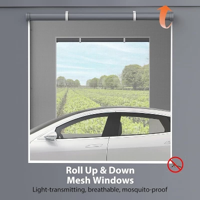 13 X 20 FT Metal Carport, With Side-Opening Door & Roll-Up Windows, All-Inclusive Metal Carport, Outdoor Portable Garage Shelters Tents, Grey 5 13 X 20 FT Metal Carport, With Side-Opening Door & Roll-Up Windows, All-Inclusive Metal Carport, Outdoor Portable Garage Shelters Tents, Grey - Image 5