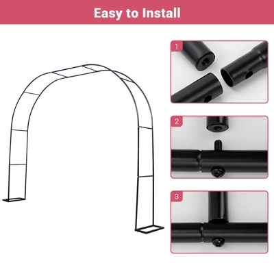 Metal Garden Arch Trellis , Weatherproof Arch Frame For Climbing Plants, Outdoor Indoor Arbor Archway For Decorations 5 Metal Garden Arch Trellis , Weatherproof Arch Frame For Climbing Plants, Outdoor Indoor Arbor Archway For Decorations - Image 5