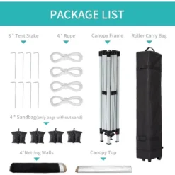 10 X 10 FT Pop Up Canopy, Party Tent With Mosquito Netting, Height Adjustable Instant Sun Shade, Portable Screen Shelter For Parties, Camping, Events 14 10 X 10 FT Pop Up Canopy, Party Tent With Mosquito Netting, Height Adjustable Instant Sun Shade, Portable Screen Shelter For Parties, Camping, Events -The Range Shop GUEST d3008336 00ba 47ae a28a bd5f576db354