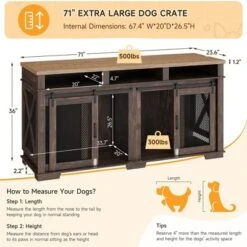 71" Dog Crate Furniture, Double Dog Crate Table, Double Dog Kennel Furniture With 3 Storages And Removable Divider For Large Medium Dogs 9 71" Dog Crate Furniture, Double Dog Crate Table, Double Dog Kennel Furniture With 3 Storages And Removable Divider For Large Medium Dogs -The Range Shop GUEST d3b64455 9cae 428e 9a52 a6f4d14f613b