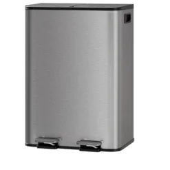 2 X 10.6 Gallon Stainless Steel Dual Trash Can, Step-On Kitchen Recycling Bin Combo With Lids And Inner Buckets