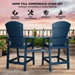 Patio HDPE Adirondack Chairs, Outdoor Tall Seating, For Deck, Balcony, Backyard, Patio Bar Stool Chair, Blue 13 Patio HDPE Adirondack Chairs, Outdoor Tall Seating, For Deck, Balcony, Backyard, Patio Bar Stool Chair, Blue -The Range Shop GUEST d47889cd c0f1 40d8 939f ee7e58f9323a
