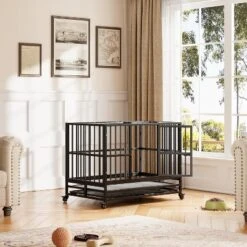 Heavy Duty Indestructible Dog Crate Steel Escape Proof, Indoor Dog House High Anxiety Cage, Kennel With Wheels, Removable Tray -The Range Shop GUEST d47f0e7f a4e5 49d8 91e0 3b855f15ca18