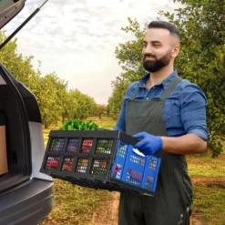 Collapsible Plastic Crate, Foldable Storage Basket, Stackable Utility Crate With Handle, Milk Crate -The Range Shop GUEST d4e401b7 0729 4adf 8d10 25c4105d190e