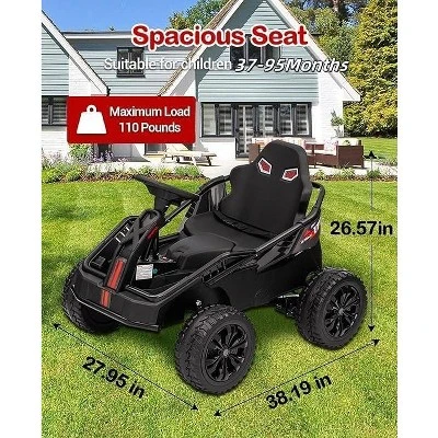 24V Ride-On Toys For Big Kids,Electric Four Wheeler,Electric Car For Kids 37-95 Months,with Parent Remote,4 Shock Absorbers 2 24V Ride-On Toys For Big Kids,Electric Four Wheeler,Electric Car For Kids 37-95 Months,with Parent Remote,4 Shock Absorbers - Image 2