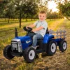 12V 25W Kids Powered Electric Tractor, Toddler Ride On Car W/Remote Control, LED Headlights, Gear Shift, MP3 Player USB Port For Kids 3-6 Years