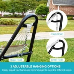 Hammock Stand - Steel Hammock Frame, 550 LBS Capacity, 2 Person, Fits Hammocks 9 To 14 Ft, Adjustable Universal For Indoor Outdoor Backyard Camping -The Range Shop GUEST d58fcf5d 4800 4ad1 9157 74c615cd0d74