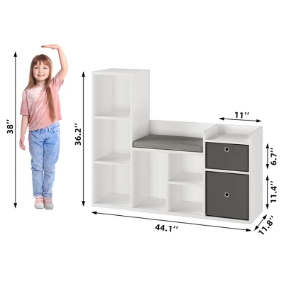 Kids Bookshelf, Children Bookcase With Soft Cushion Seat, Children Toy Storage Cubby, Kids Storage Cabinet For Playroom, Kids Room, Hallway 6 Kids Bookshelf, Children Bookcase With Soft Cushion Seat, Children Toy Storage Cubby, Kids Storage Cabinet For Playroom, Kids Room, Hallway - Image 6