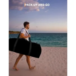 Inflatable Lake Floats For Adults, 10x10 Ft Multi-Person Floating Dock With Rope Ladder, Non-Slip Surface, Floating Mat With Storage Bag, Green/Blue