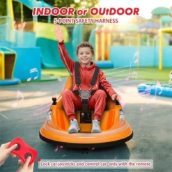 Toddlers Bumper Car, 12V Ride On Toy For Kids, Electric Ride On Car W/Remote Control, Baby Bumping Toy Car W/2 Speeds, LED Lights, 360 Degree Spin -The Range Shop GUEST d798f3c3 90d8 47e1 8832 0b30e1facc3d