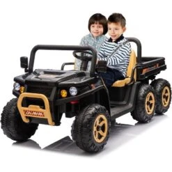 24V Ride-On Toy Truck For Kids - 4x35W Motors, 24V7AH Battery, 6 Anti-Slip Tires, Dump Truck, Parent Remote, Music Player