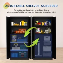 Storage Metal Cabinet 71" With Doors And 4 Shelves Adjustable 4 Adjustable Feet And Lock Tall Storage Cabinet For Pantry Garage Craft Bedroom -The Range Shop GUEST d7d075fb 2ab7 4c0c b6c6 6e4f53154ad1