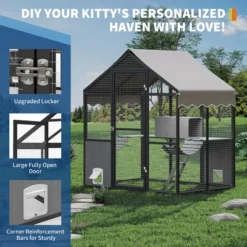 Aluminum Extra Large Catio Outdoor Cat Enclosure For Multiple Cats With Channels, Side Door -The Range Shop GUEST db3424d3 0a56 4c1a 9b4c 3f9a7aa9c249