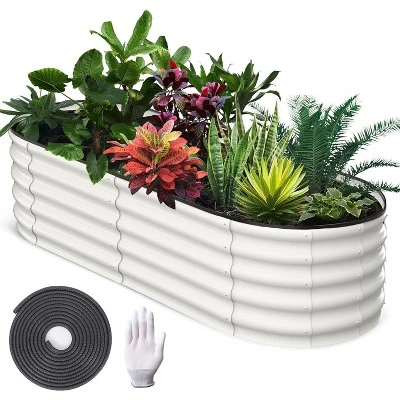 Galvanized Raised Garden Bed For Gardening, Round Metal Planter Box For Planting Plants Vegetables And Flower 8 Galvanized Raised Garden Bed For Gardening, Round Metal Planter Box For Planting Plants Vegetables And Flower - Image 8
