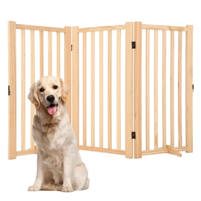 Wooden Freestanding Dog Gate, Folding Wooden Gates For Dogs Indoor For Doorways Stairs , Panel Dog Gate With No-Slip Mat 8 Wooden Freestanding Dog Gate, Folding Wooden Gates For Dogs Indoor For Doorways Stairs , Panel Dog Gate With No-Slip Mat - Image 8