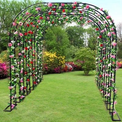 Metal Garden Arch Trellis , Weatherproof Arch Frame For Climbing Plants, Outdoor Indoor Arbor Archway For Decorations 1 Metal Garden Arch Trellis , Weatherproof Arch Frame For Climbing Plants, Outdoor Indoor Arbor Archway For Decorations