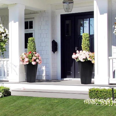 22.5 Inch Tall Diamond Planters (Set Of 2), Self-Watering With Water Level Monitor & Wheels, Flower Pots For Patio, Living Room 6 22.5 Inch Tall Diamond Planters (Set Of 2), Self-Watering With Water Level Monitor & Wheels, Flower Pots For Patio, Living Room - Image 6