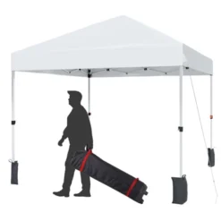 10 X 10 Pop Up Canopy, Beach Tent 3 Adjustable Heights, Easy Up Sun Shade W/ Wheeled Carry Bag, Outdoor Portable Shelter For Events, Parties, Camping -The Range Shop GUEST ddc3a9a2 c800 4767 b4e0 0cc35dacd776
