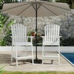 Outdoor Bar Height Adirondack Chairs With Connecting Tray, Balcony Chairs Adirondack For Deck, Backyard, Patio High AdirondackChairs Set Of 2 -The Range Shop GUEST df658e75 ab59 41e5 adbb d734e63437e1