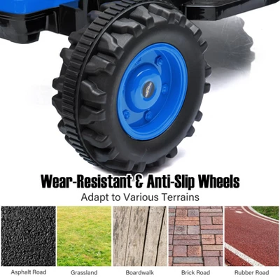 Kids Ride On Tractor Car, 12V Battery Powered Electric Tractor With Remote Control, Bluetooth, Music, USB, LED Lights, Audio, Safety Belt 5 Kids Ride On Tractor Car, 12V Battery Powered Electric Tractor With Remote Control, Bluetooth, Music, USB, LED Lights, Audio, Safety Belt - Image 5