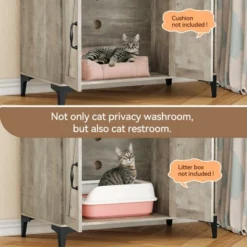 51.1" Large Wooden Cat Litter Box Enclosure | Storage Shelves | Hidden Design | Modern Indoor Cat Cabinet For Organized Storage & Odor Control 14 51.1" Large Wooden Cat Litter Box Enclosure | Storage Shelves | Hidden Design | Modern Indoor Cat Cabinet For Organized Storage & Odor Control -The Range Shop GUEST df971a3b 321d 452c b3b5 6275b9768a31
