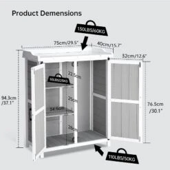 Potting Bench Outdoor Cabinet With Metal Tabletop, Wooden Storage Cabinets Weatherproof, Planting Work Benches With Adjustable Shelf -The Range Shop GUEST dfe26281 c28f 4040 a537 d528d0eeda40