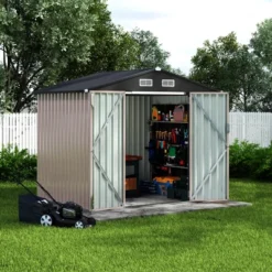 Outdoor Storage Shed 6x8 Ft, Metal Outdoor Tool Storage With Lockable Doors And Sloping Roof, Large Metal Garden Shed For Patio, Backyard, Black 13 Outdoor Storage Shed 6x8 Ft, Metal Outdoor Tool Storage With Lockable Doors And Sloping Roof, Large Metal Garden Shed For Patio, Backyard, Black -The Range Shop GUEST e1b1e90a b632 4cfd a541 7bd7aaefac2e