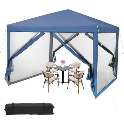 10 X 10 FT Pop Up Canopy, Party Tent With Mosquito Netting, Height Adjustable Instant Sun Shade, Portable Screen Shelter For Parties, Camping, Events 10 10 X 10 FT Pop Up Canopy, Party Tent With Mosquito Netting, Height Adjustable Instant Sun Shade, Portable Screen Shelter For Parties, Camping, Events - Image 10