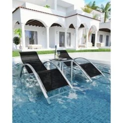 Patio Chaise Lounge Set Of 3, Outdoor Pool/Beach Sunbathing Lawn Lounger With Arm & Side Table, For Poolside, Backyard -The Range Shop GUEST e1f02536 13fa 4992 91a3 05fae9f6b945